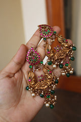 92.5 Silver Paisley Peacock Earrings