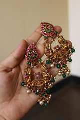 92.5 Silver Paisley Peacock Earrings