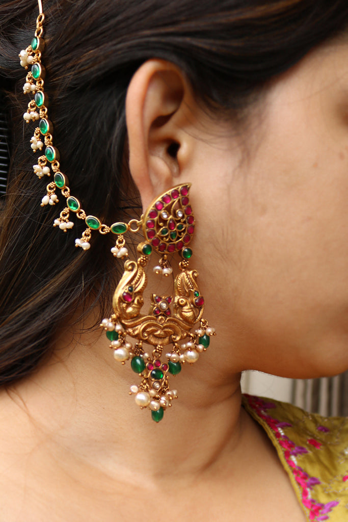 92.5 Silver Ovals Ear Chain zahana