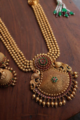 Statement Intricate Long Peacock Flower Set