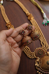 Statement Intricate Long Peacock Flower Set