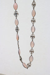92.5 Silver Mild Pink Peacock Necklace