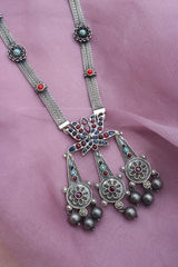 92.5 Silver Lotus Long Necklace