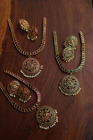 Peacock Round Pendant short set