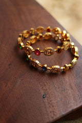 Set of 2 AD Navratna Lakshmi Bangles