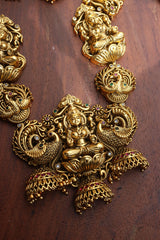 Intricate Solid Peacock Lakshmi Mid Length set