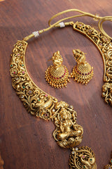 Intricate Solid Peacock Lakshmi Mid Length set