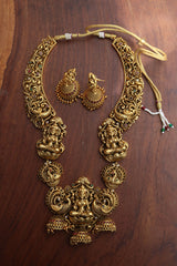 Intricate Solid Peacock Lakshmi Mid Length set
