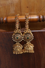Ruby Green Peacock Maathal Jhumkas