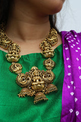 Intricate Solid Peacock Lakshmi Mid Length set
