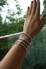 Silver AD Flower Dot Bangles