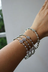 Silver AD Flower Dot Bangles