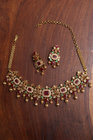 Rectangle Leaf Choker set