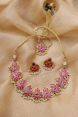 Ruby Kundan Chaand Set with Teeka