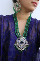 Victorian Big Peacock Pendant Set