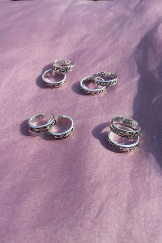 92.5 Silver Solid Band Toe Ring