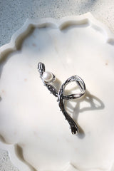 Big Silver Pearl Claw clip