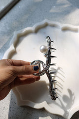 Big Silver Pearl Claw clip