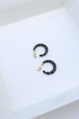 Small Black Enamel Hoops