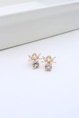 Gold AD Two Flower Studs