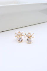 Gold AD Two Flower Studs