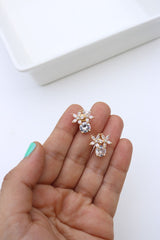 Gold AD Two Flower Studs