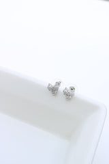 Small Silver Bow stone Studs