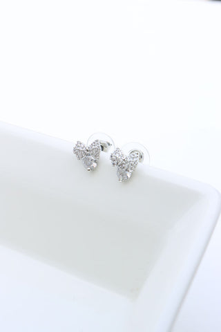 Small Silver Bow stone Studs