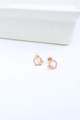 Small Rosegold Butterfly Hexa Studs