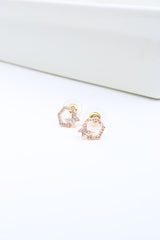 Small Rosegold Butterfly Hexa Studs