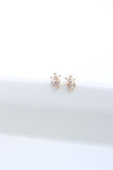 Tiny AD Gold Dot Flower Studs