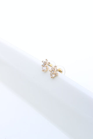 Tiny AD Gold Dot Flower Studs