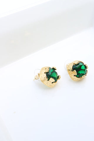 Bold Emerald Studs