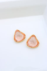Statement Peach Tri Studs