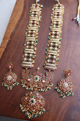 Festive Kundan Paisley Flower Long Set