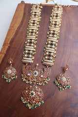 Festive Kundan Paisley Flower Long Set