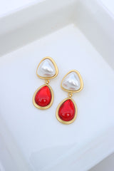 Big Pearl Sunset Drop Earrings