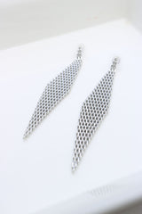 Silver Long Link Earrings