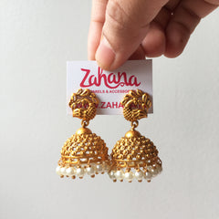 Peacock Matte Dots Jhumka