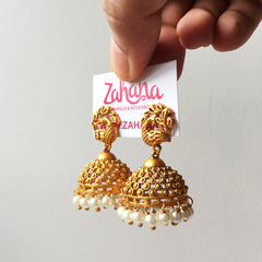 Peacock Matte Dots Jhumka