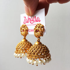 Peacock Matte Dots Jhumka