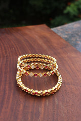 Set of 4 Ruby White Bangles