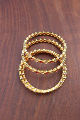 Set of 4 Ruby White Bangles