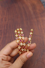 Set of 4 Ruby White Bangles