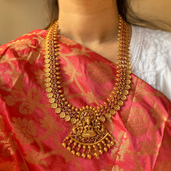 Mid Length Lakshmi Coin Necklace with Jhumkas