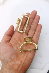 Set of 2 Gold Matte Claw Clips