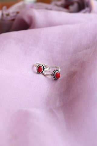 92.5 Silver Coral Toe ring