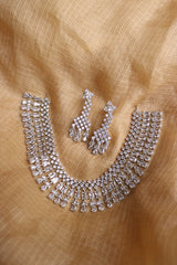 White Rectangle Tear Drop AD Necklace