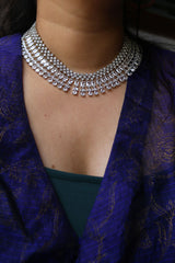 White Rectangle Tear Drop AD Necklace
